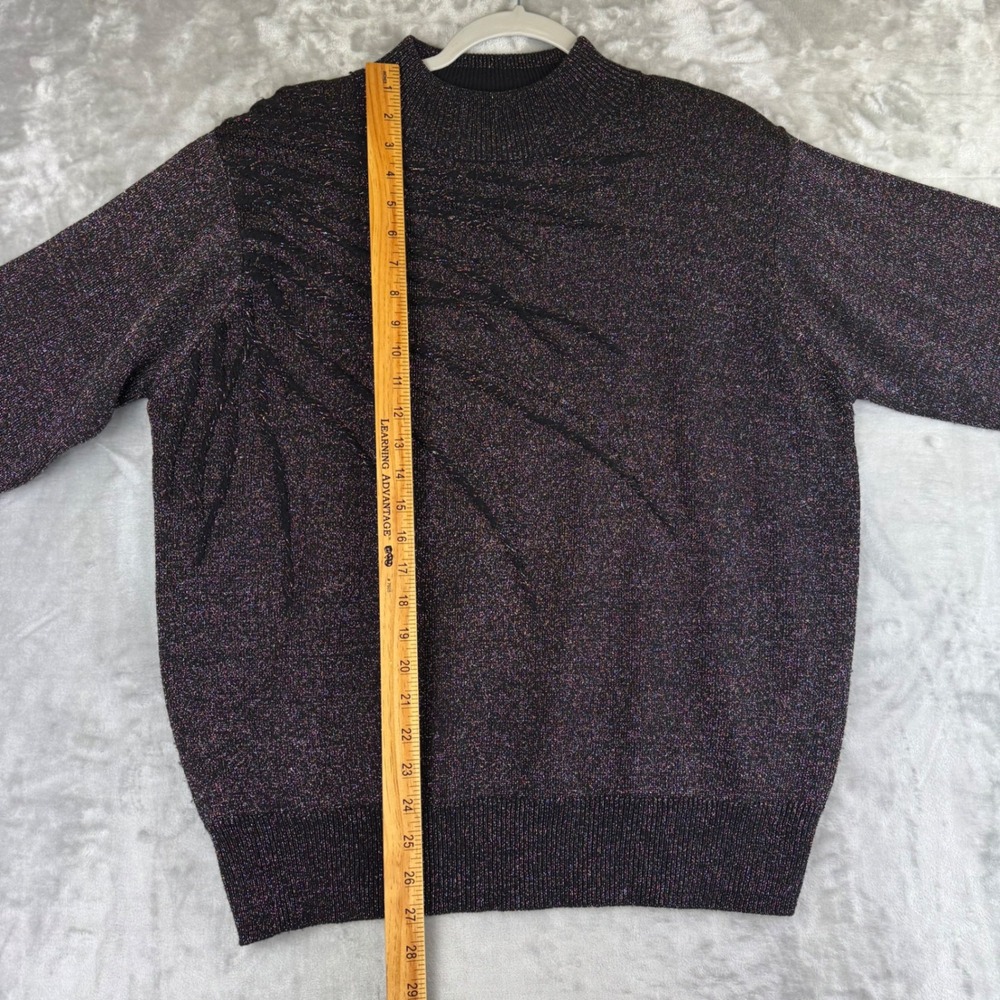 Dressbarn Metallic‎ Sparkle Knit Sweater Mock Neck Black Womens 14/16 (1361) - Picture 9 of 10